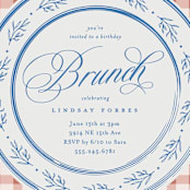 "Classic Brunch" - Party Invitations in Bluebell by Olivia Raufman - Detail