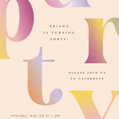 "Gradient Party" - Party Invitations in Fruitcake by Vera Lim - Detail