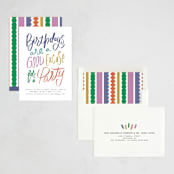 "Good excuses" - Party Invitations in Rainbow by Inkblot Design - Assembled