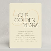 "Golden Years" - Party Invitations in Almond by Morgan Kendall - Front