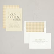 "Golden Years" - Party Invitations in Almond by Morgan Kendall - Assembled