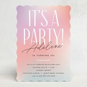 "It's a party" - Party Invitations in Sherbet by Pixel and Hank - Front