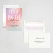 "It's a party" - Party Invitations in Sherbet by Pixel and Hank - Assembled