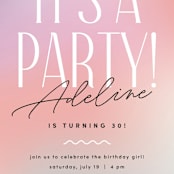 "It's a party" - Party Invitations in Sherbet by Pixel and Hank - Detail