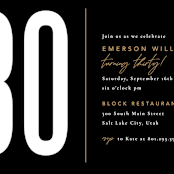"Statement" - Party Invitations in Onyx by Robert and Stella - Detail