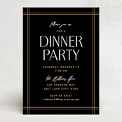 "Fine Frame" - Party Invitations in Onyx by Robert and Stella - Front