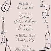"Wine and Dine" - Party Invitations in Nude by Ani Somi - Detail