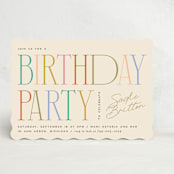 "birthday serifs" - Party Invitations in Candy by Ellen Schlegelmilch - Front