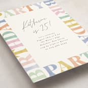 "Birthday Party type" - Party Invitations in Rainbow by Creo Study - Detail
