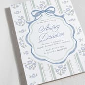 "Cottage Birthday" - Party Invitations in Periwinkle by Jackie Crawford - Detail