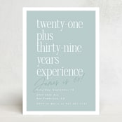 "Plus Experience" - Party Invitations in Eggshell by Hudson meet Rose - Front