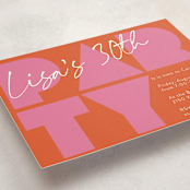"Party" - Party Invitations in Persimmon by Harriet Richter - Detail