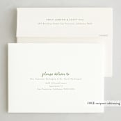 "Checkered China" - Party Invitations in Sage by Robert and Stella - FREE Recipient Addressing