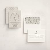 "Floral Type Arch" - Party Invitations in Linen by Baumbirdy - Assembled