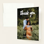 "Extra cheer this year" - Pregnancy Announcement Thank You Cards in Cloud by Lea Delaveris - Front