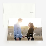 "Coming Soon" - Pregnancy Announcement Thank You Cards in Cloud by Roxy Cervantes - Front