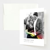 "Rainbow Light" - Pregnancy Announcement Thank You Cards in Rainbow by Maria Hilas-Louie - Front
