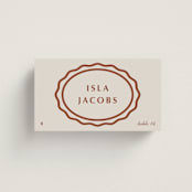 "Pearl" - Place Cards - Beef in Champagne by Baumbirdy - Front with Free Guest Printing