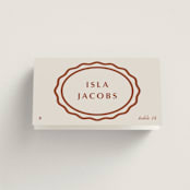 "Pearl" - Place Cards - Beef in Champagne by Baumbirdy - Folded with Free Guest Printing