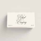 "Calligraphy" - Place Cards - Beef in Ink by Megan Davis - Folded with Free Guest Printing