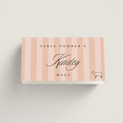 "A Simple Stripe Meal Choice" - Place Cards - Beef in Candy by Susan Zinader - Folded with Free Guest Printing