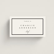 "The Day" - Place Cards - Beef in Noir by mo kelley - Front with Free Guest Printing
