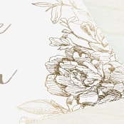 "Engraved Flowers" - Place Cards in Gold by Phrosné Barwood - Detail
