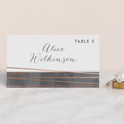 "Geo Chic" - Place Cards in Charcoal by Hooray Creative - Front with Free Guest Printing
