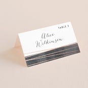 "Geo Chic" - Place Cards in Charcoal by Hooray Creative - Folded with Free Guest Printing