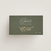 "Leaves" - Place Cards in Moss by Kelly Schmidt - Front with Free Guest Printing
