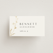 "Vine Wrap" - Place Cards in Cotton by Amy Kross - Front with Free Guest Printing