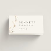 "Vine Wrap" - Place Cards in Cotton by Amy Kross - Folded with Free Guest Printing
