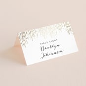 "Sparkle + Shine" - Place Cards in Snow by Kristie Kern - Folded with Free Guest Printing