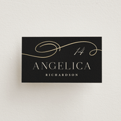 "Black Tie Affair" - Place Cards in Onyx by Hooray Creative - Front with Free Guest Printing