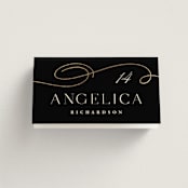 "Black Tie Affair" - Place Cards in Onyx by Hooray Creative - Folded with Free Guest Printing