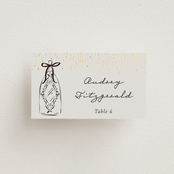 "Hand Illustrated Whimsical Chandelier" - Place Cards in Noir by Jackie Crawford - Front with Free Guest Printing