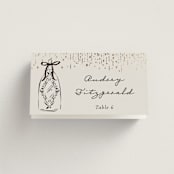 "Hand Illustrated Whimsical Chandelier" - Place Cards in Noir by Jackie Crawford - Folded with Free Guest Printing