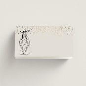 "Hand Illustrated Whimsical Chandelier" - Place Cards in Noir by Jackie Crawford - Blank front