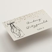 "Hand Illustrated Whimsical Chandelier" - Place Cards in Noir by Jackie Crawford - Detail