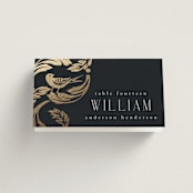 "Mirror" - Place Cards in Onyx by Ana de Sousa - Folded with Guest Name Printing