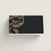 "Mirror" - Place Cards in Onyx by Ana de Sousa - Folded with No Printing