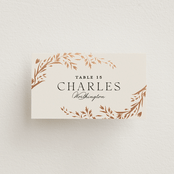 "Trailing Vines" - Place Cards in Almond by Erin L. Wilson - Front with Free Guest Printing