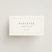 "Framed Monogram" - Place Cards in Silk by Kelly Schmidt - Front with Free Guest Printing