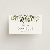 "Garden Serenity" - Place Cards in Greenery by Itsy Belle Studio - Front with Free Guest Printing
