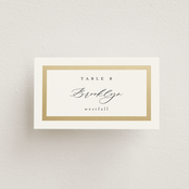 "Chisel" - Place Cards in Quartz by Kristie Kern - Front with Free Guest Printing