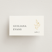 "Wildflower" - Place Cards in Cotton by Jennifer Postorino - Front with Free Guest Printing