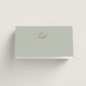 "Gilded Script" - Place Cards in Sage by Angela Thompson - Blank front