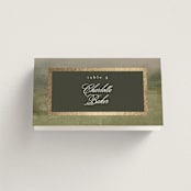 "Hillside" - Place Cards in Graphite by Everett Paper Goods - Folded with Free Guest Printing