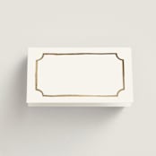 "Monogram in Leaves" - Place Cards in Pearl by Leah Bisch - Blank front