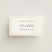 "Gilded Frame" - Place Cards in Pearl by Nicole Walsh - Front with Free Guest Printing